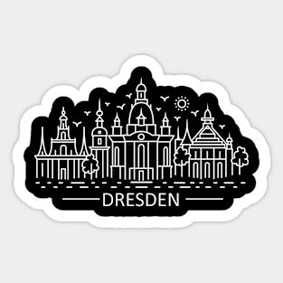 Dresden Line Art (white version) Sticker